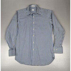 Peter Millar Button Up Shirt Mens Sm. Plaid‎ Check Dress  100% Cotton.